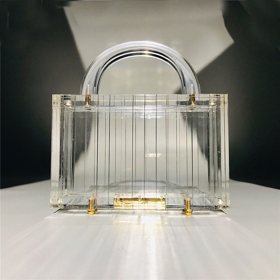 Transparent Striped Acrylic Evening Clutch