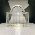 Transparent Striped Acrylic Evening Clutch