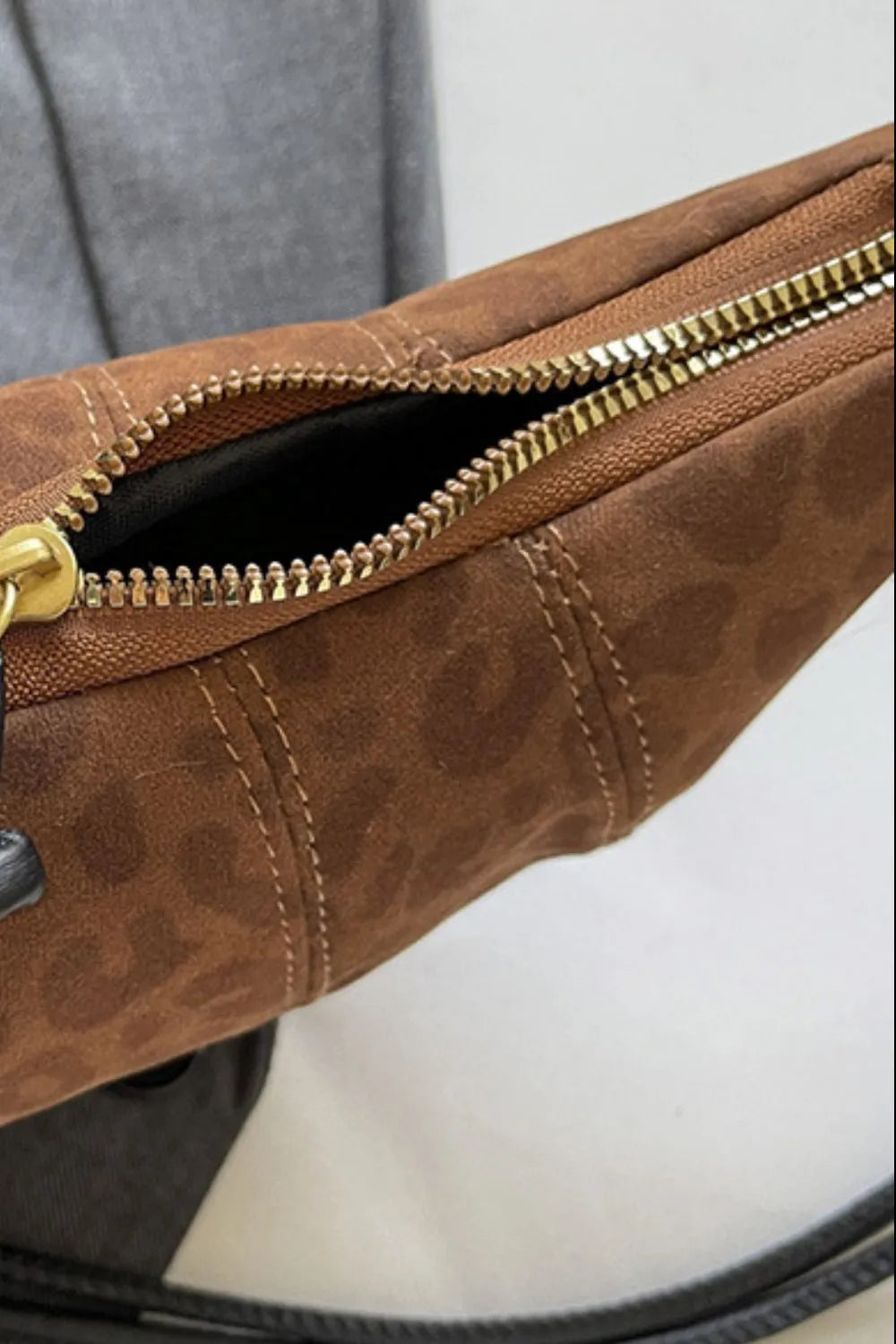 Cheetah-Print Suede Shoulder Bag