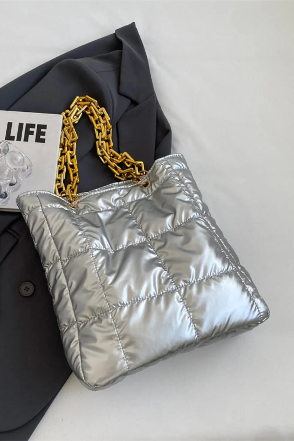 Chain Strap Bubble Handbag