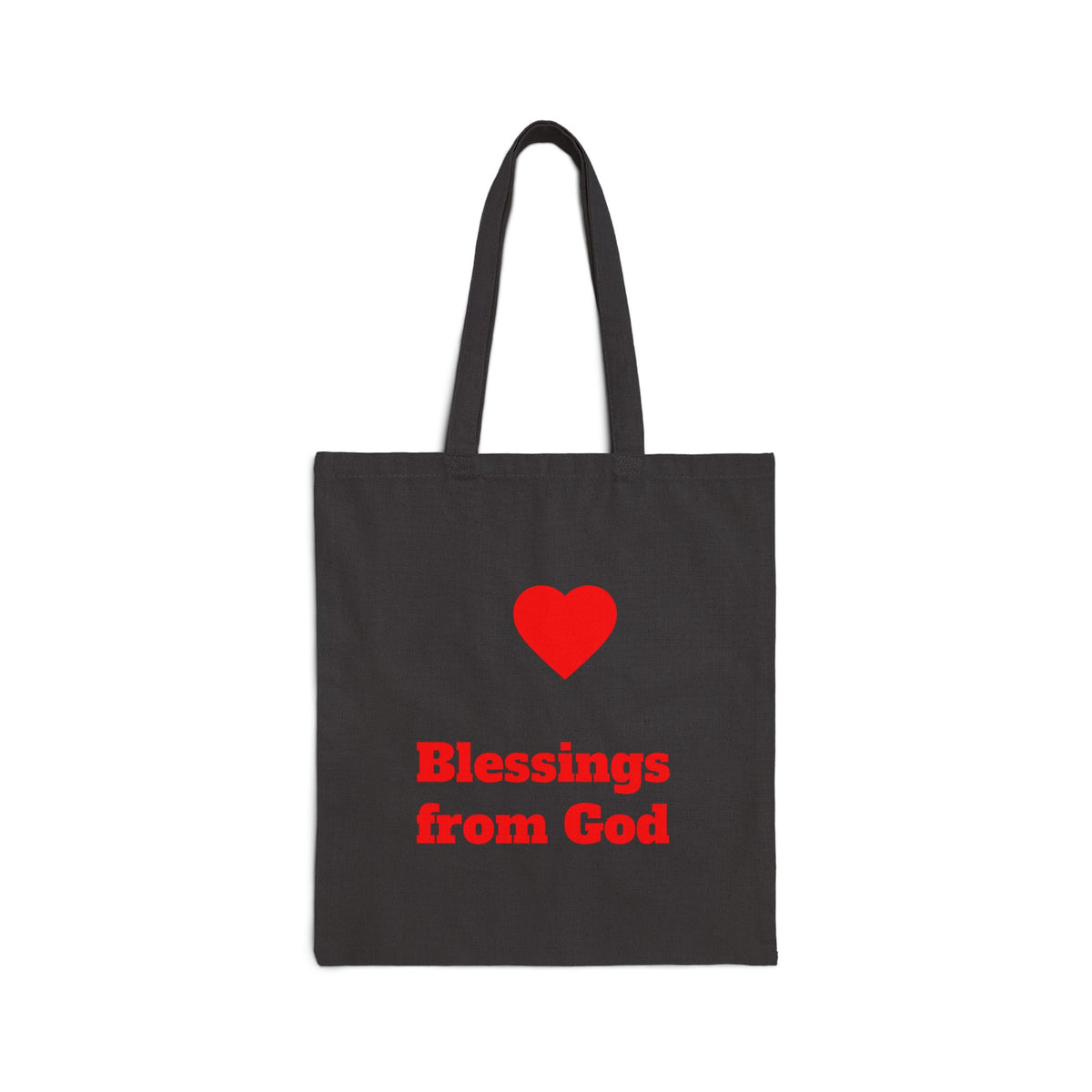Blessings from God Tote Bag — Religious Canvas Tote with Heart Design