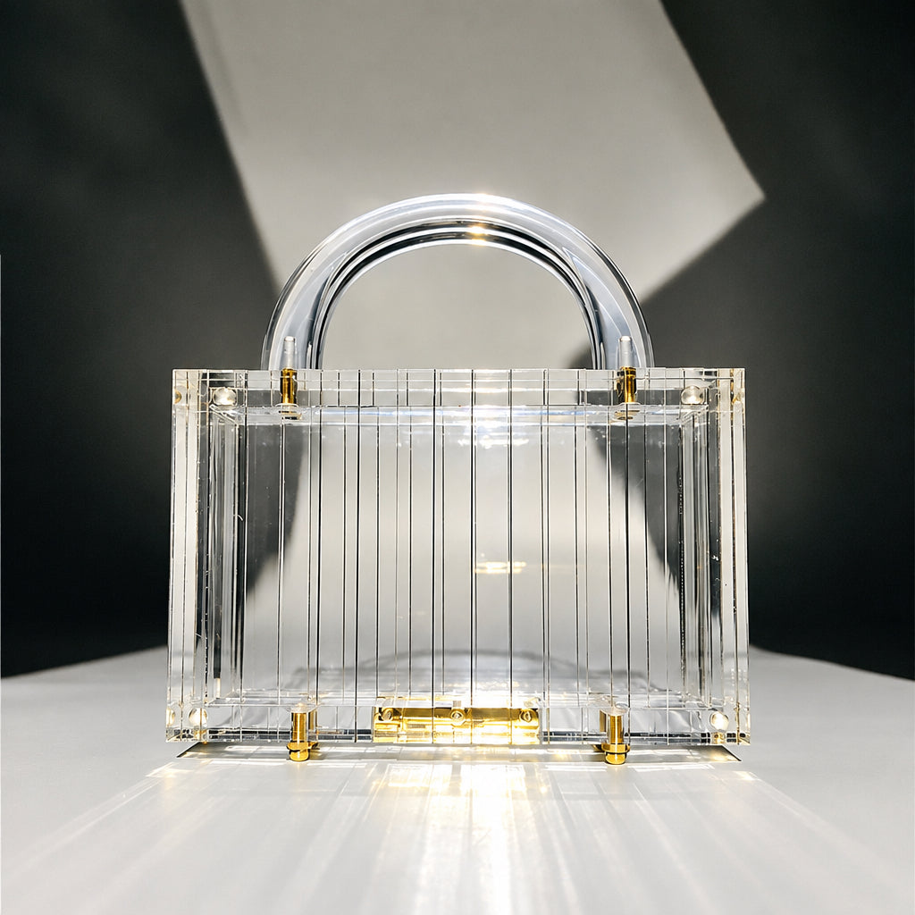 Transparent Striped Acrylic Evening Clutch