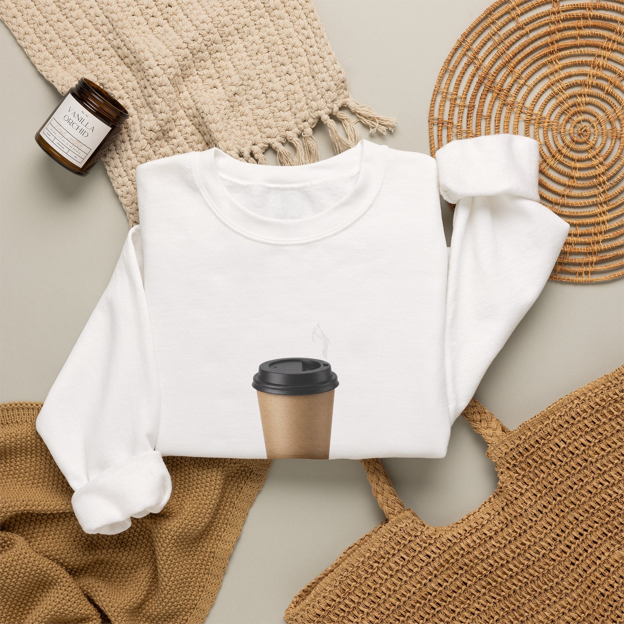 Coffee Run Sweatshirt — “Run on this, not luck.” Crewneck