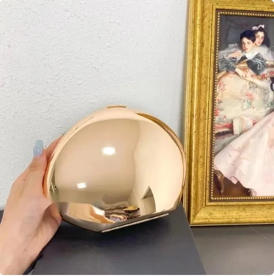 Mirrored Shell Metallic Clutch
