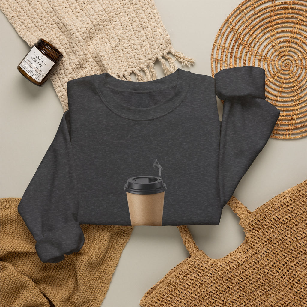 Coffee Run Sweatshirt — “Run on this, not luck.” Crewneck