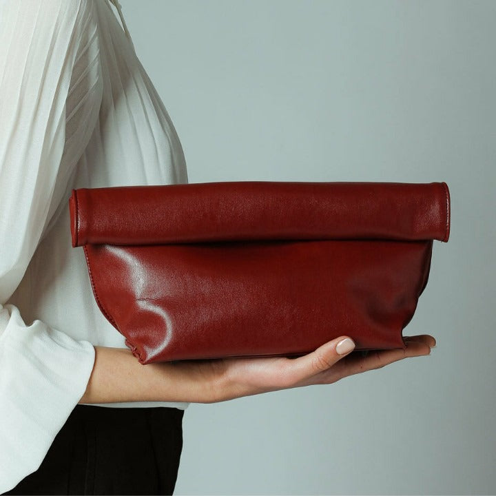 Rolled-Edge Envelope Handbag