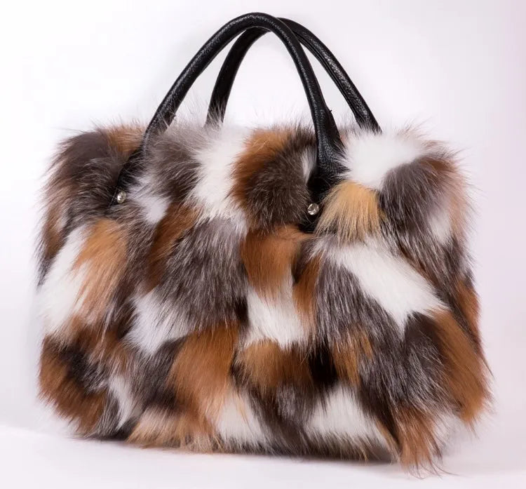 Fur-Textured Statement Shoulder Bag