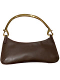 Gold Handle Small Shoulder Handbag