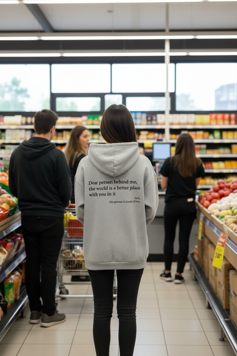 "Dear Person Behind Me" Inspirational Message Hoodie — Unisex Pullover