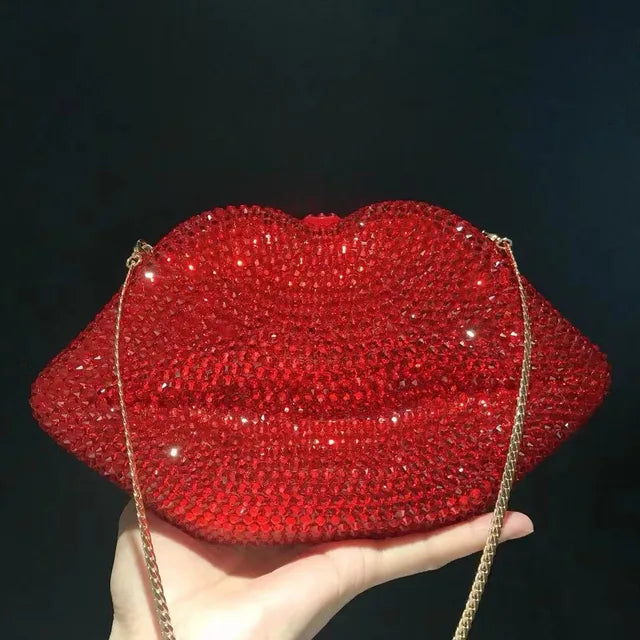 The Kiss - Leopard Print Rhinestone Evening Clutch