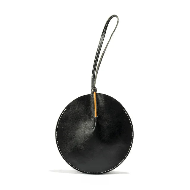 The Rue - Round Structured Leather Crossbody Bag