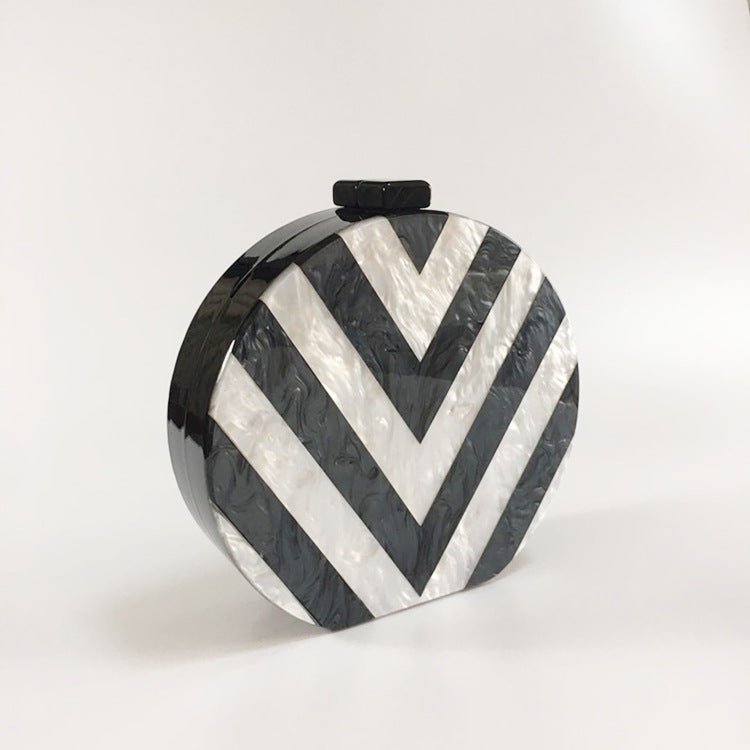 The Pearl - Pearlescent Striped Acrylic Clutch