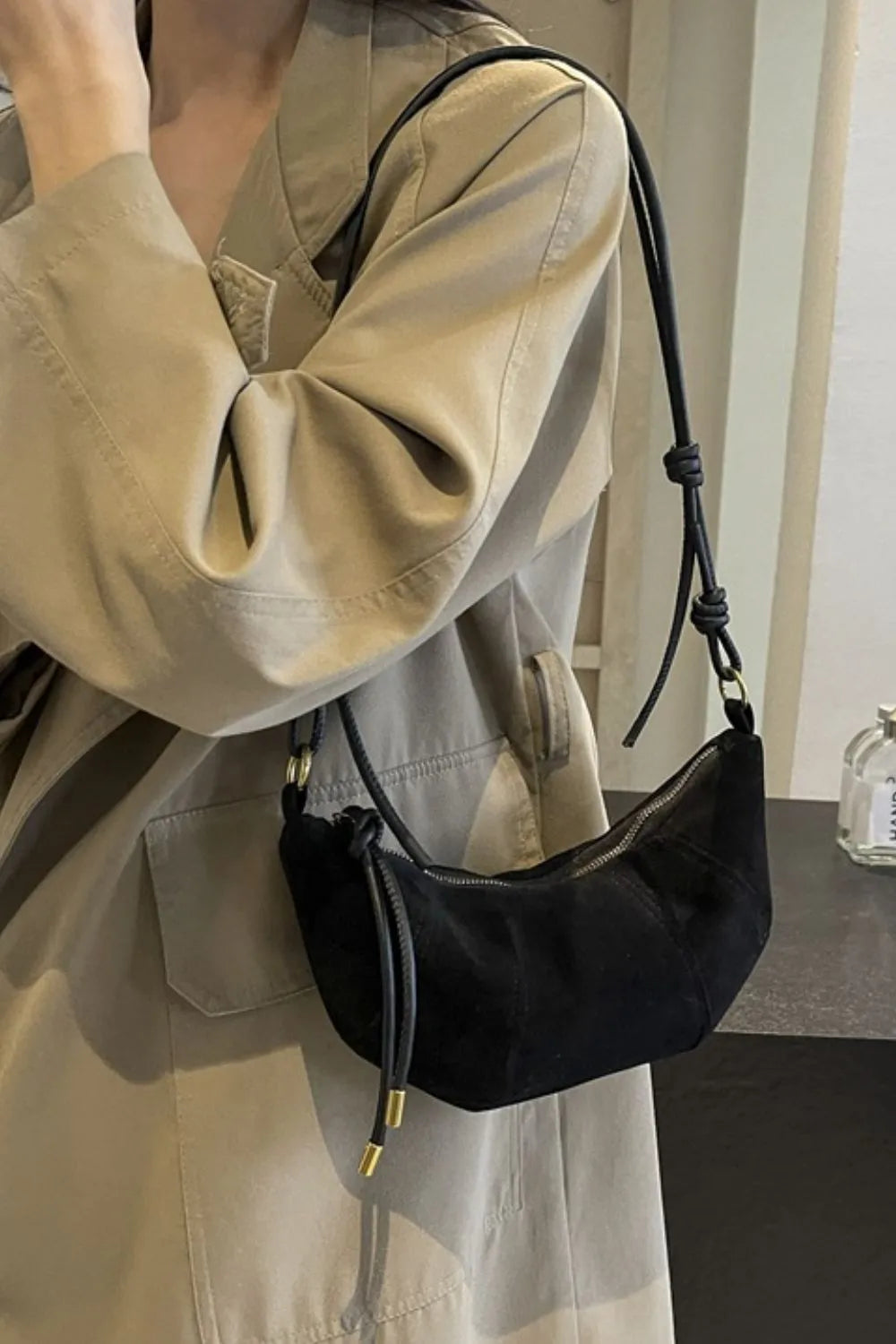 Cheetah-Print Suede Shoulder Bag