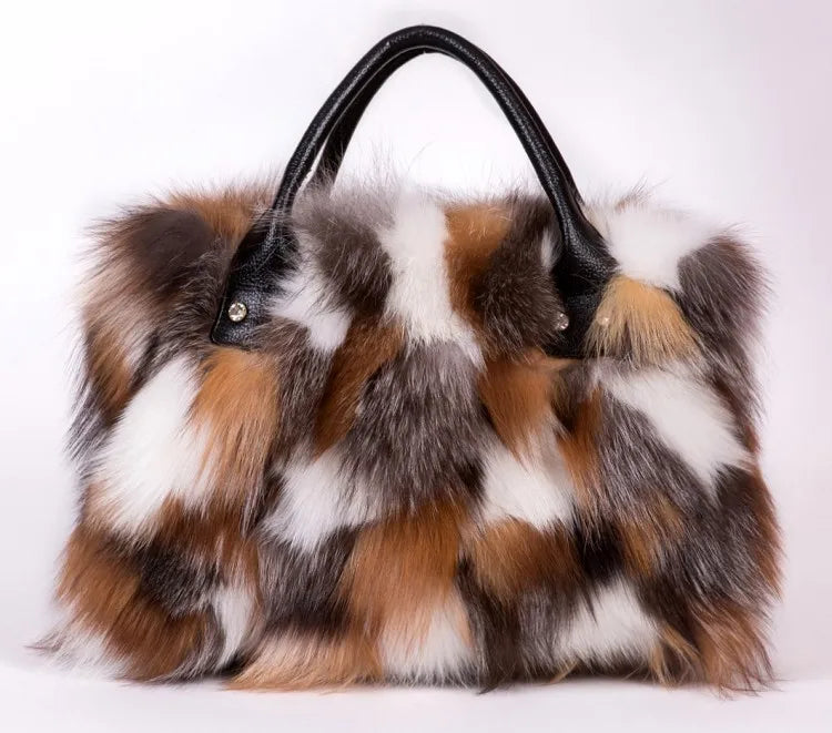 Fur-Textured Statement Shoulder Bag