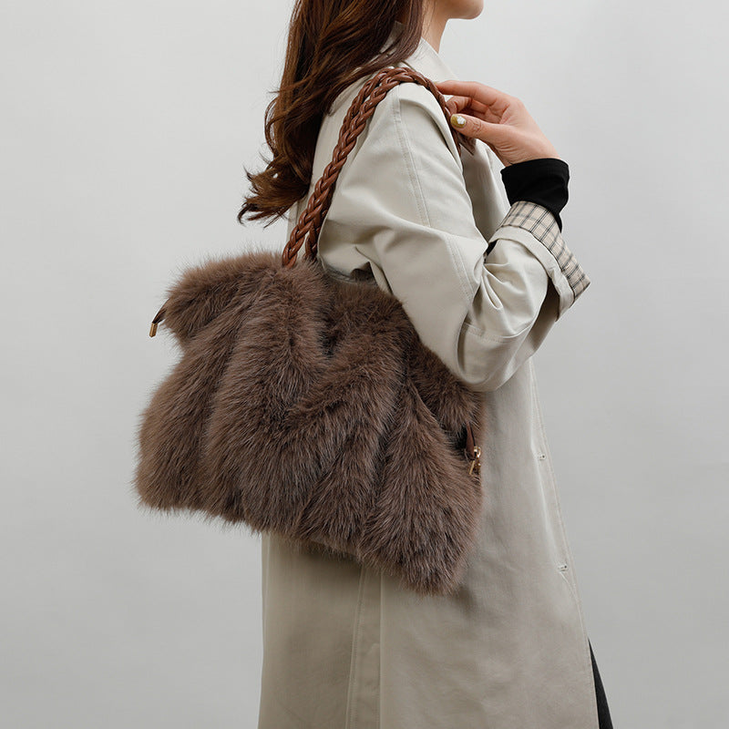 Fleece Tote & Crossbody Bag