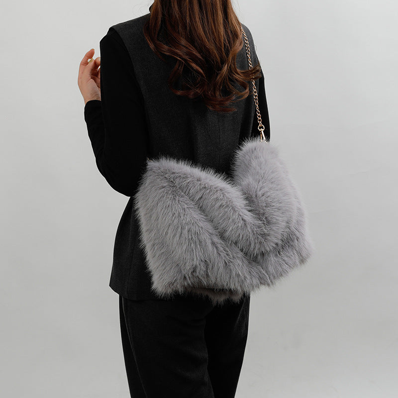 Fleece Tote & Crossbody Bag