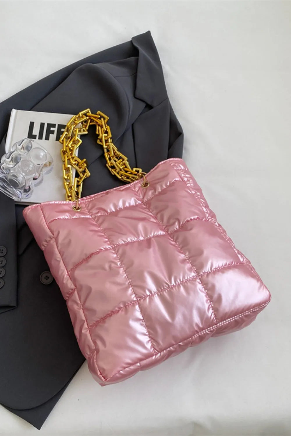 Chain Strap Bubble Handbag