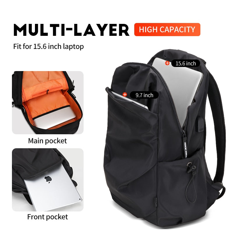Men’s Waterproof 15.6-Inch Laptop Backpack