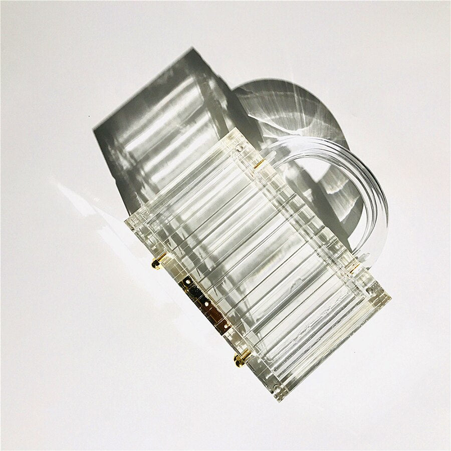 Transparent Striped Acrylic Evening Clutch