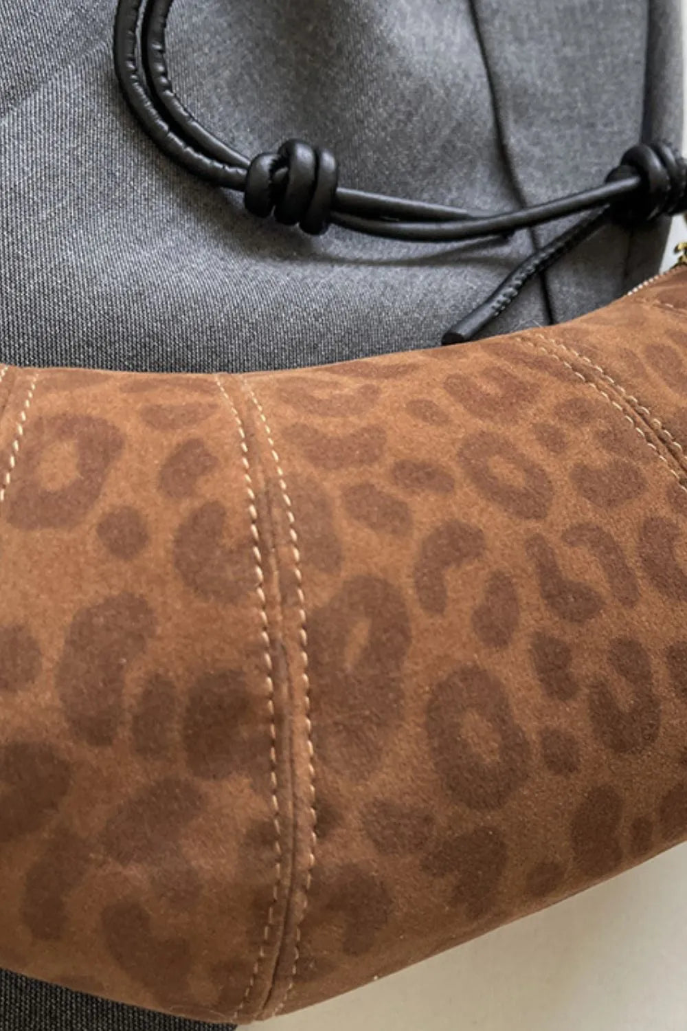 Cheetah-Print Suede Shoulder Bag