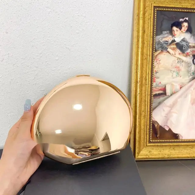 Mirrored Shell Metallic Clutch