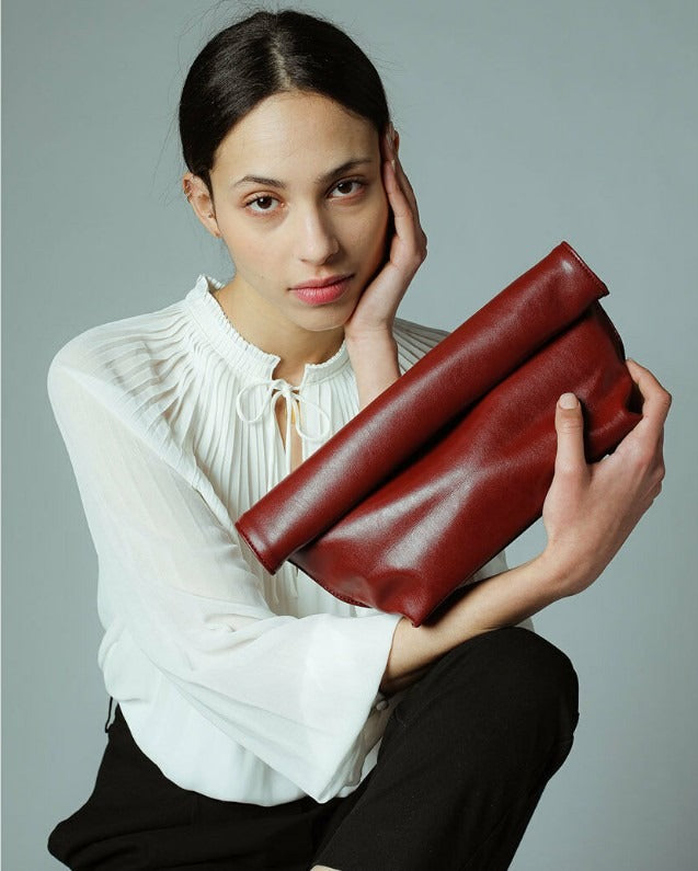 Rolled-Edge Envelope Handbag