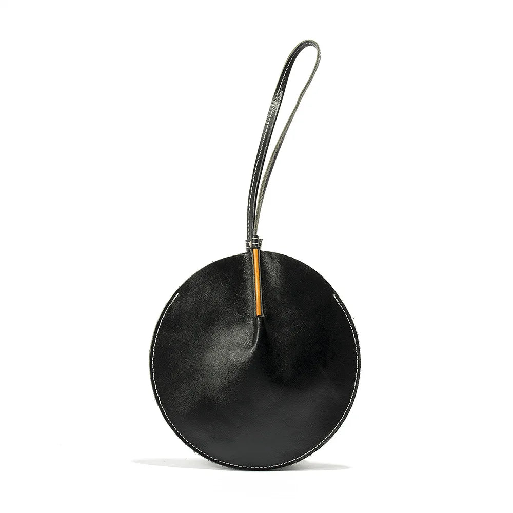 The Rue - Round Structured Leather Crossbody Bag