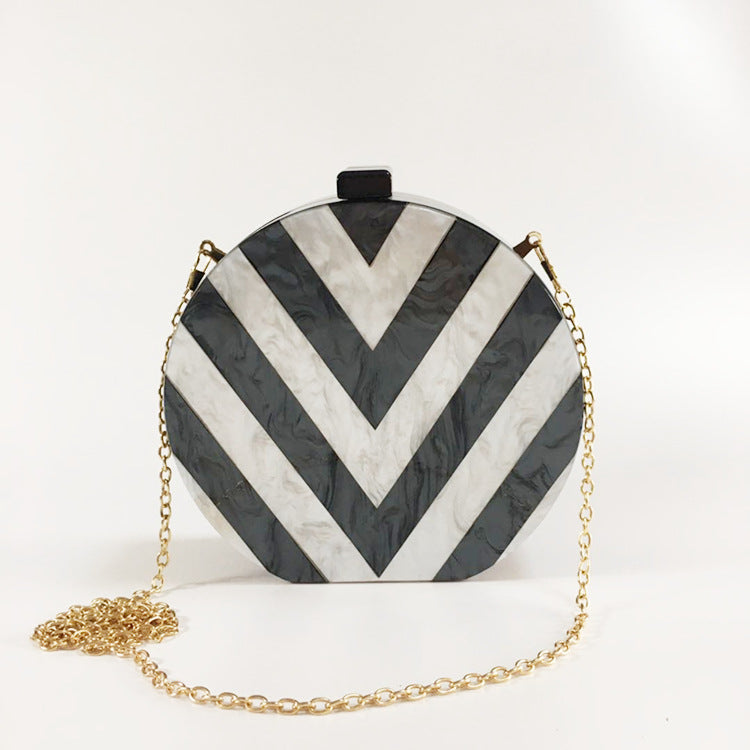 The Pearl - Pearlescent Striped Acrylic Clutch