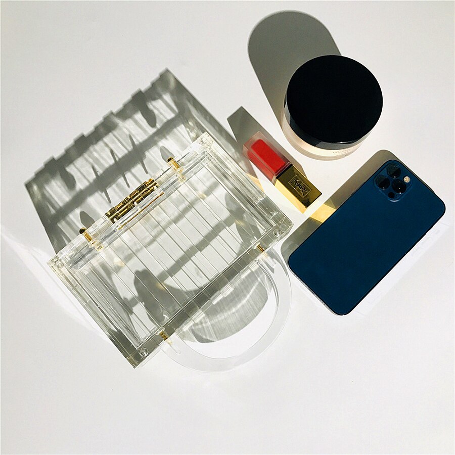 Transparent Striped Acrylic Evening Clutch