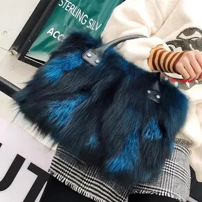 Fur-Textured Statement Shoulder Bag