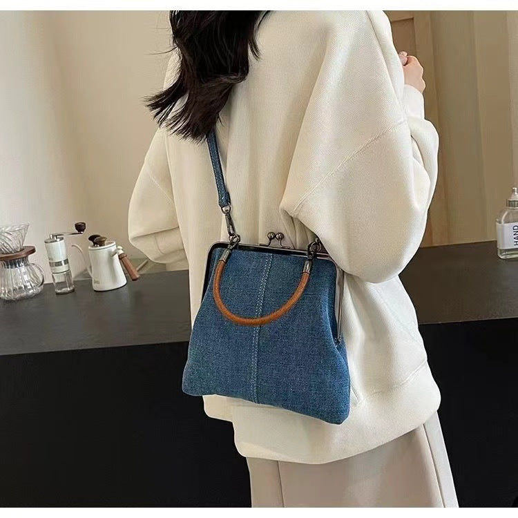 Stitched Denim Mini Crossbody Bag