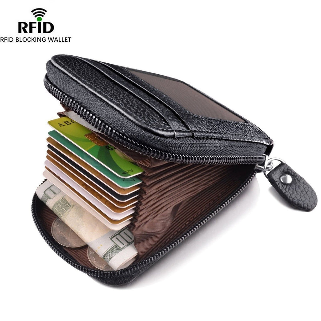 RFID-Blocking Zippered Card Holder