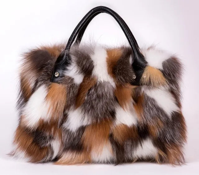 Fur-Textured Statement Shoulder Bag