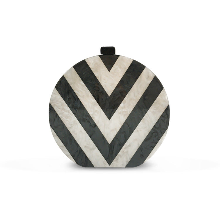 The Pearl - Pearlescent Striped Acrylic Clutch