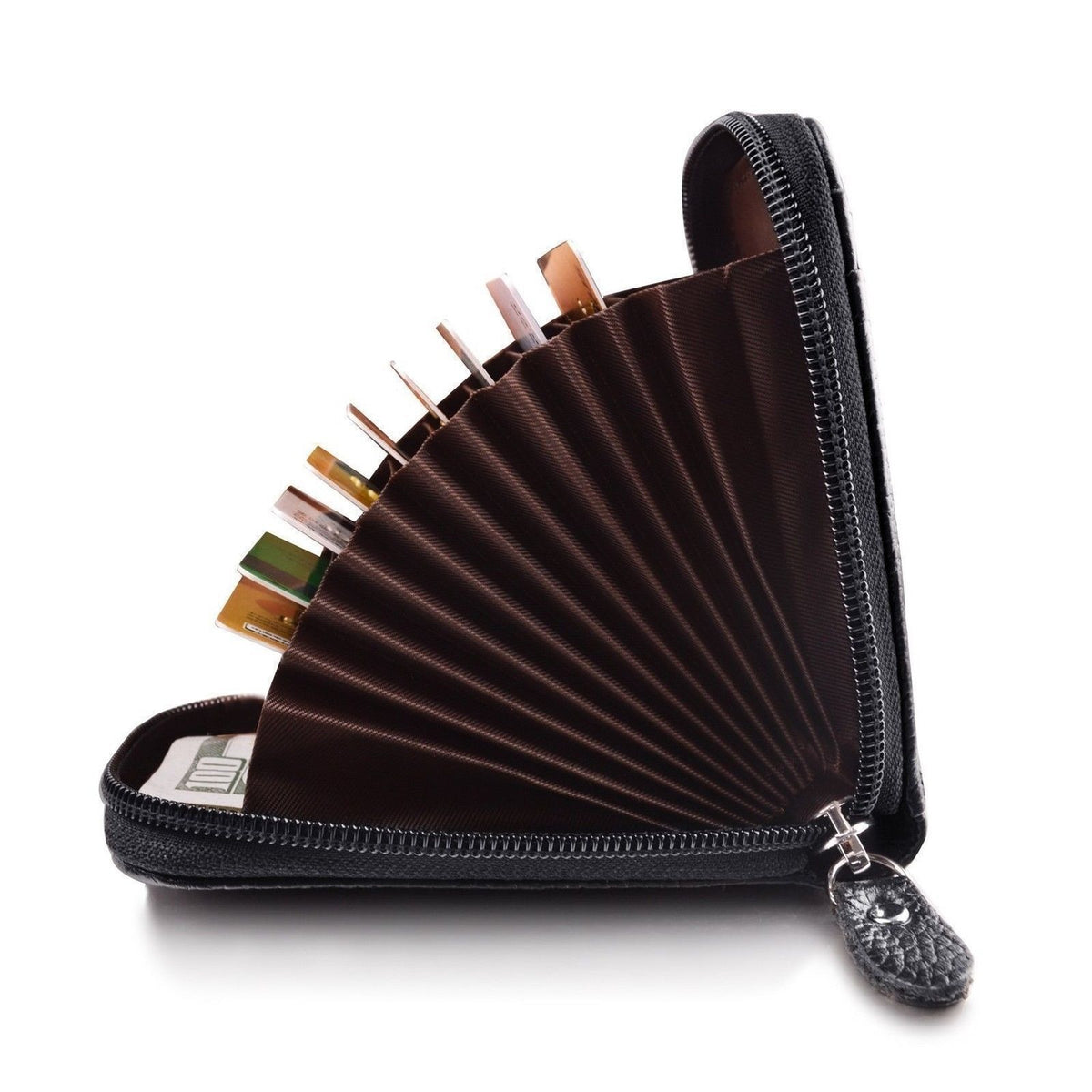 RFID-Blocking Zippered Card Holder