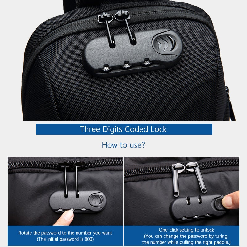 Unisex Multifunction Crossbody Sling Bag