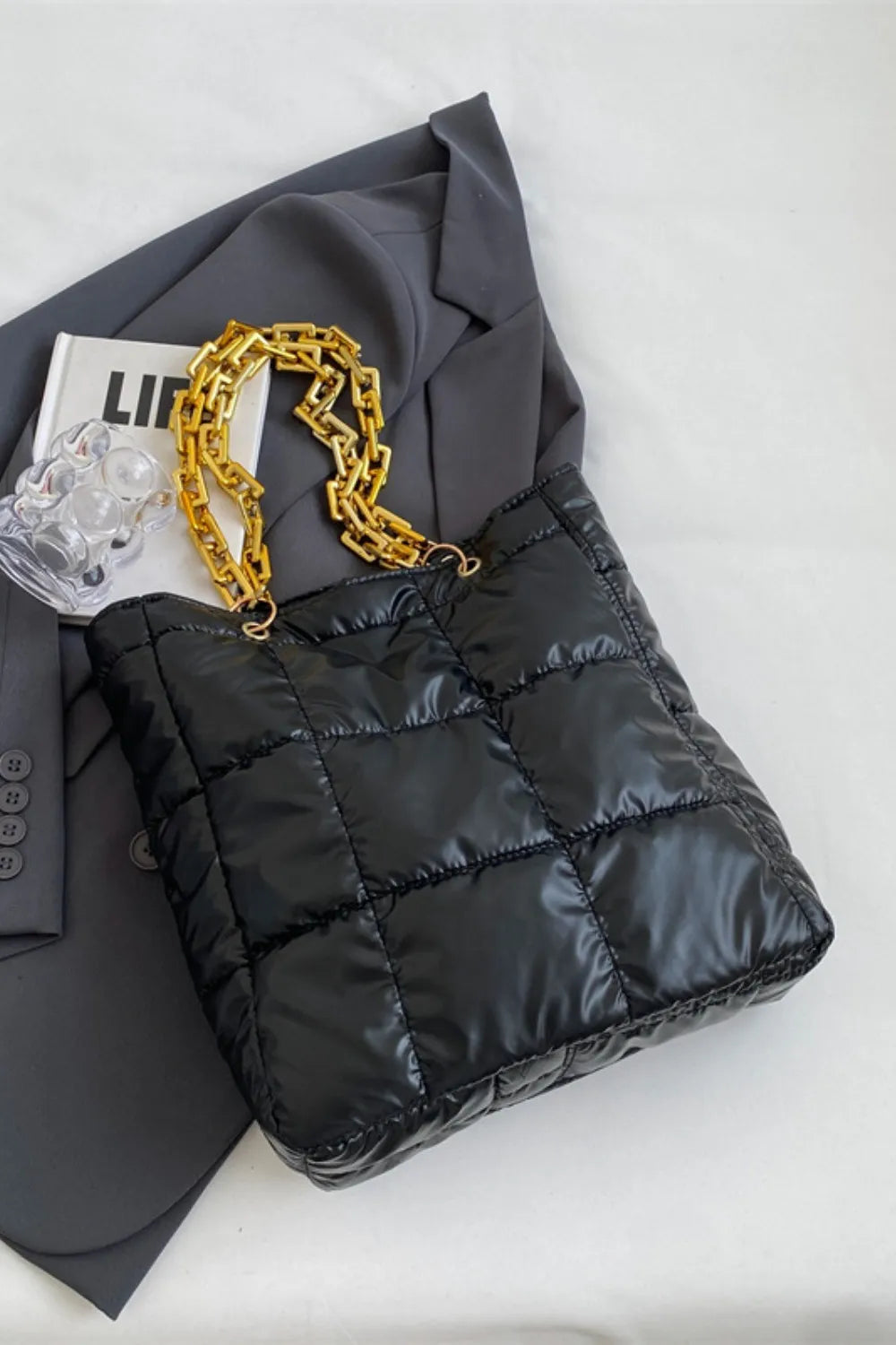 Chain Strap Bubble Handbag