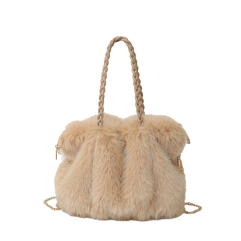 Fleece Tote & Crossbody Bag