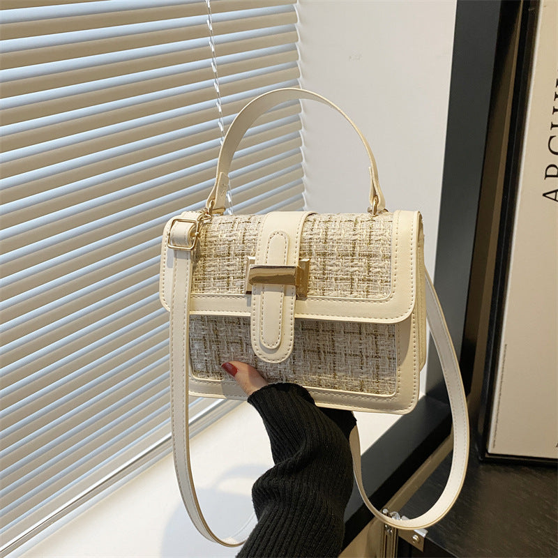 Woven Mini Crossbody Bag with Magnetic Closure
