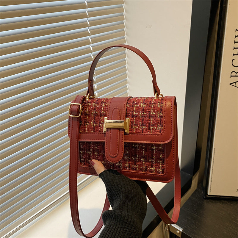 Woven Mini Crossbody Bag with Magnetic Closure