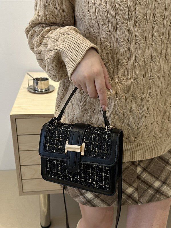 Woven Mini Crossbody Bag with Magnetic Closure