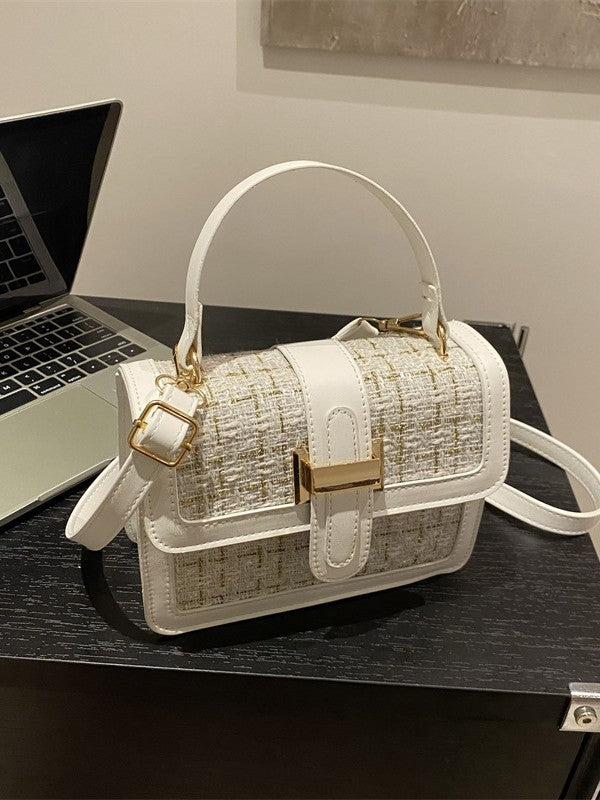 Woven Mini Crossbody Bag with Magnetic Closure