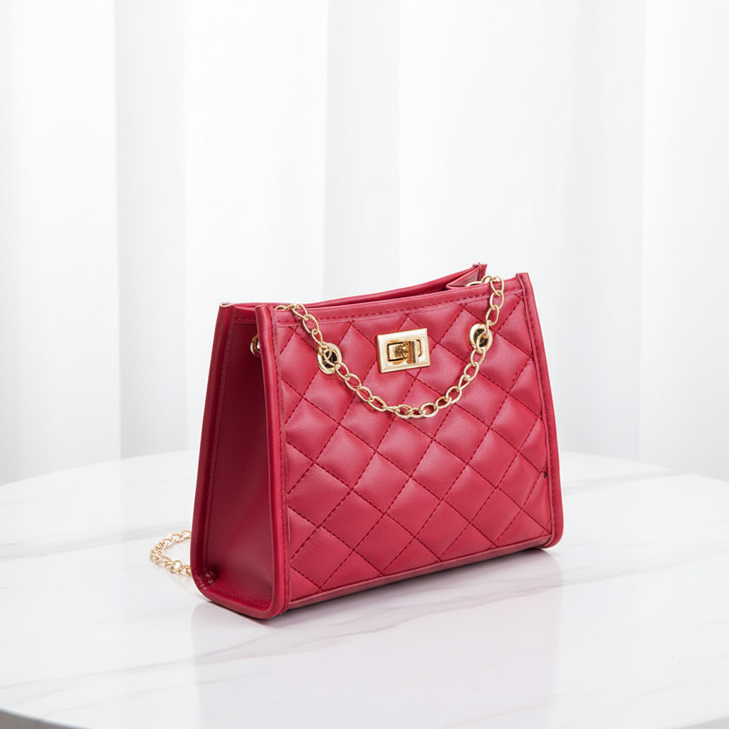Mini Chain Shoulder Bag — Quilted Square Bag in 5 Colors