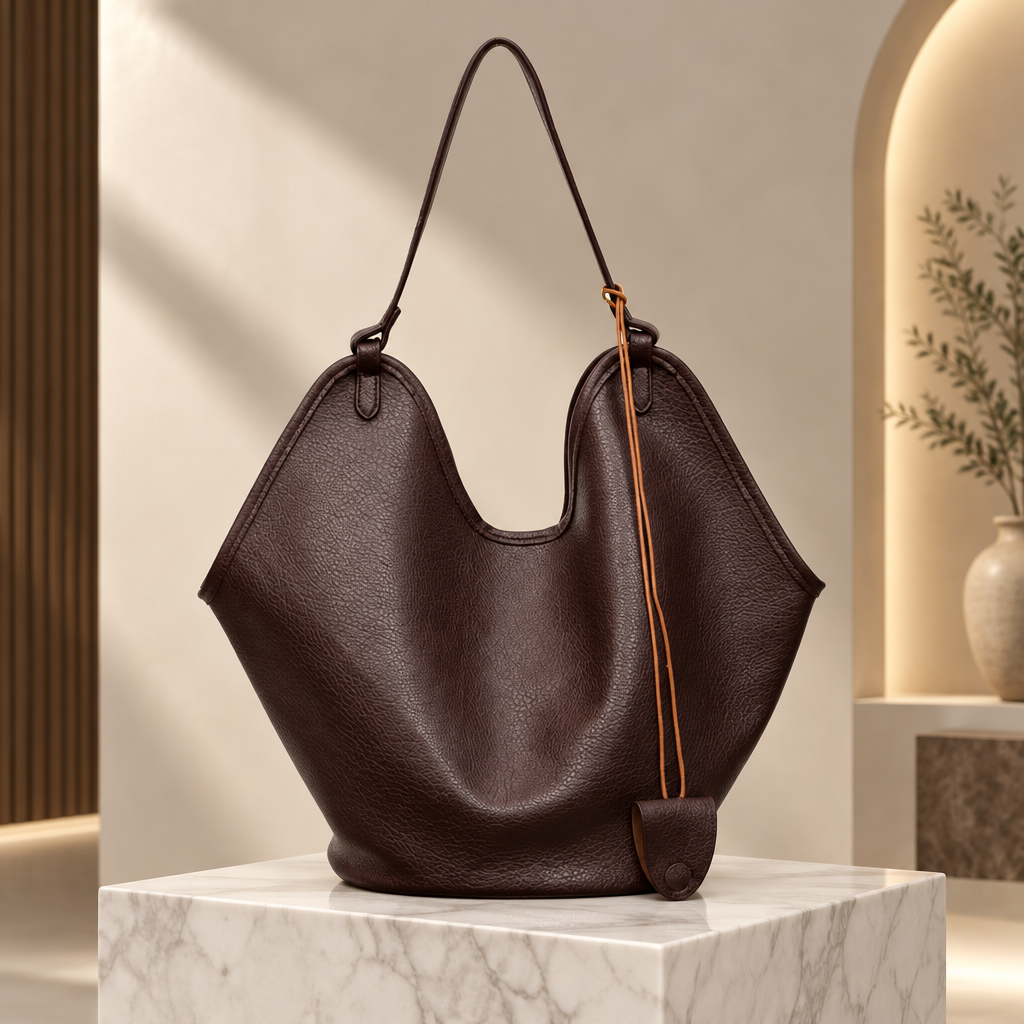 Vintage Pebbled Bucket Tote