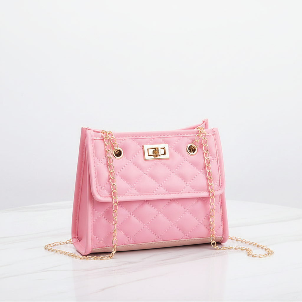 Mini Chain Shoulder Bag — Quilted Square Bag in 5 Colors